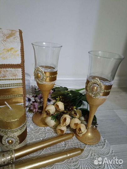 Свадебный набор золотой