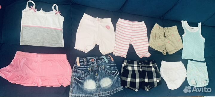 Пакет летних вещей для девочки 3-6 месяцев