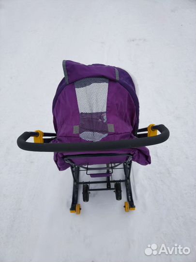 Детские санки коляска с колесами