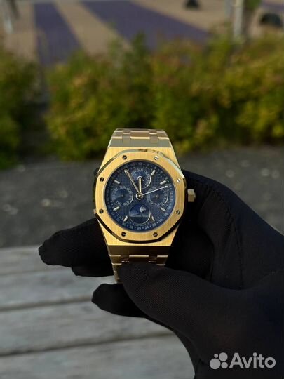 Часы Audemars Piguet Royal Oak Gold/Blue