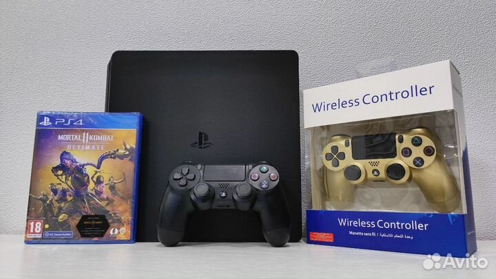 Sony PS4 Slim + 110 игр и 2 геймпада