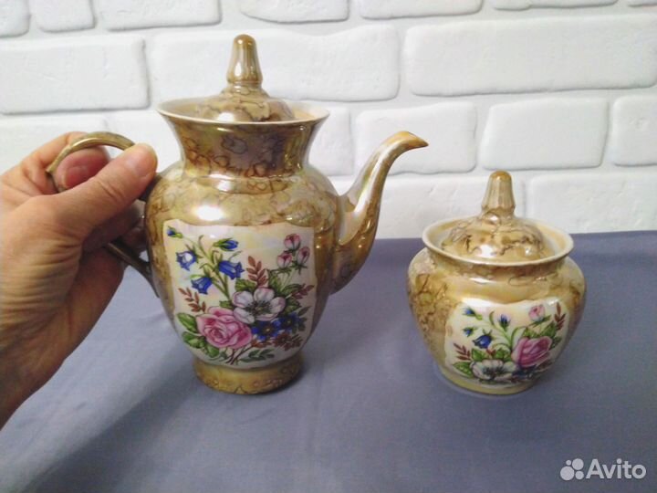 Набор Чайник и сахарница Городница Фарфор СССР