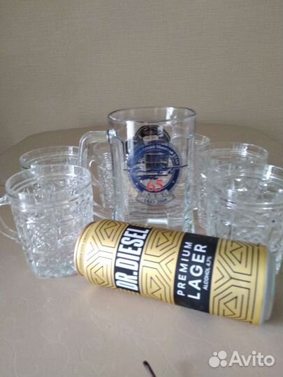 Пивной комплект кружка хрусталь