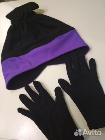 Перчатки и шапочка для фигурного катания