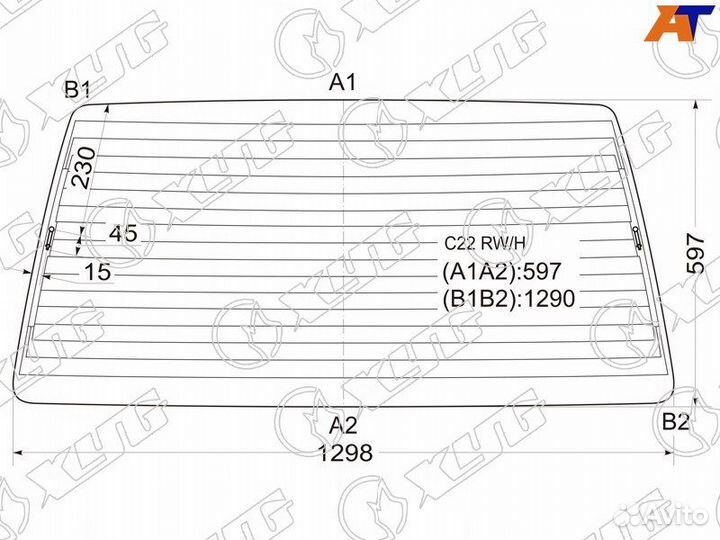 Стекло заднее Nissan Vanette
