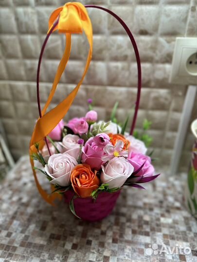 Букет из мыльных роз