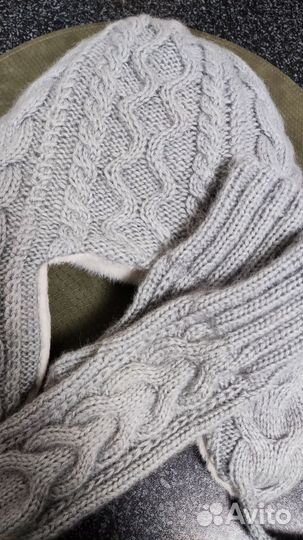 Шапка ушанка и варежки комплект