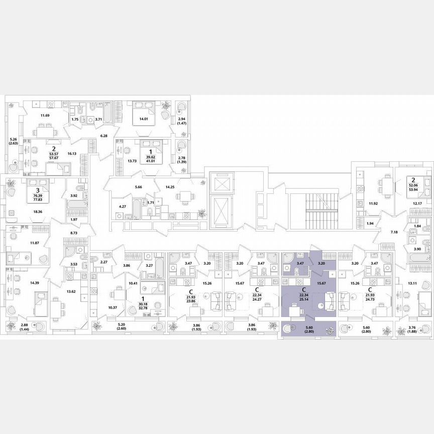 Квартира-студия, 25,1 м², 11/12 эт.
