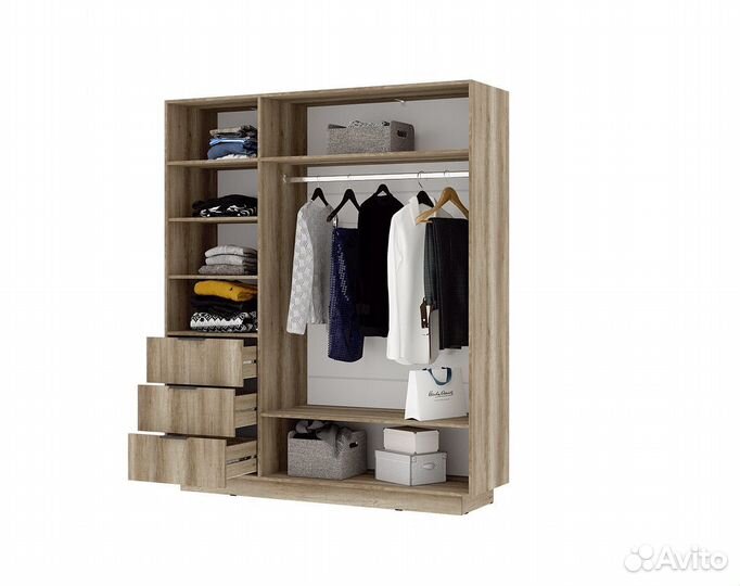 Даллас Шкаф шк 01 3х-створчатый