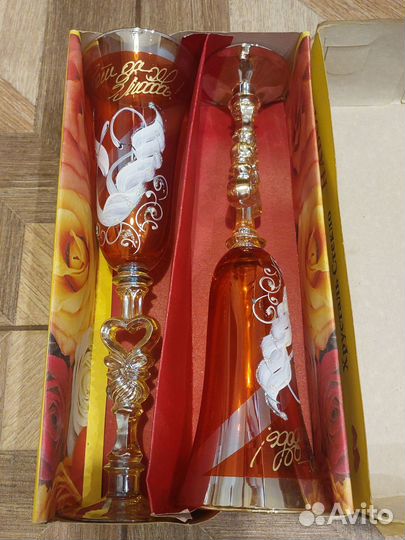 Подарочный набор хрусталь стекло, Свадебный