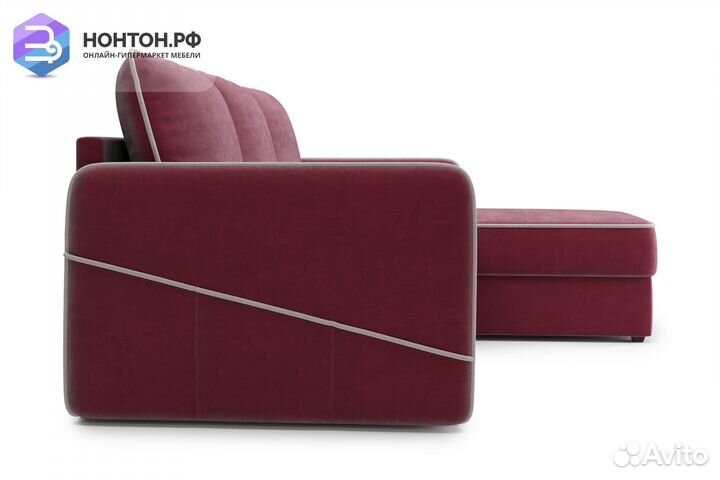 Диван угловой дельфин Энерджи бордовый