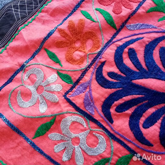 Узбекское винтажное сюзане. Скатерть, панно. 010