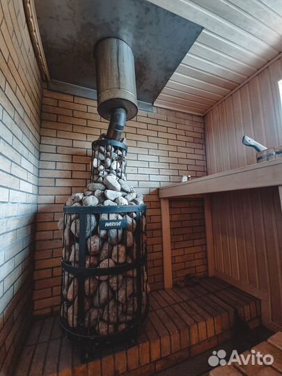 Баня на дровах на берегу