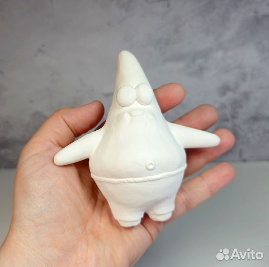 Игрушка раскраска 3Д гипс Патрик Стар, фигурка