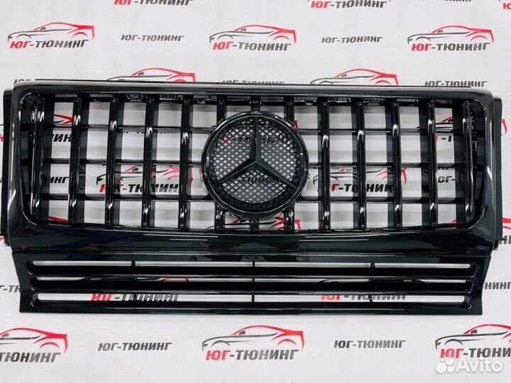 Решетка радиатора черная на Mercedes G W463 Гелик