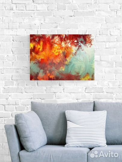 Разноцветная картина в стиле арт с графикой