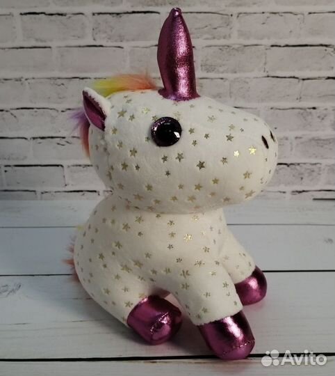 Мягкая игрушка, плюшевый единорог, цветной 25см
