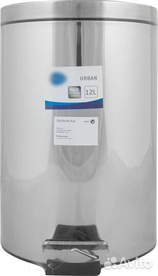 Контейнер для мусора Urban 12 л цвет хром