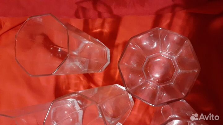 Большие стаканы бокалы 8граней 6шт современные