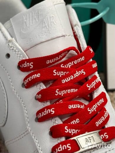 Nike Air Force 1 Supreme Белые Оригинал Poizon