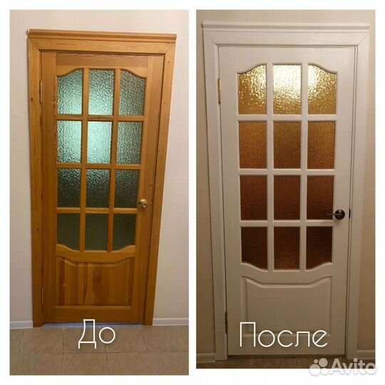 Реставрация, перекрас деревянных, шпон, мдф дверей