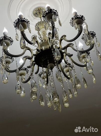 Люстра бронза+хрусталь