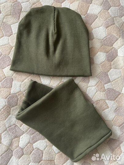 Комплект шапка и снуд мужской