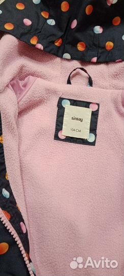 Ветровка для девочки подклад флис 104