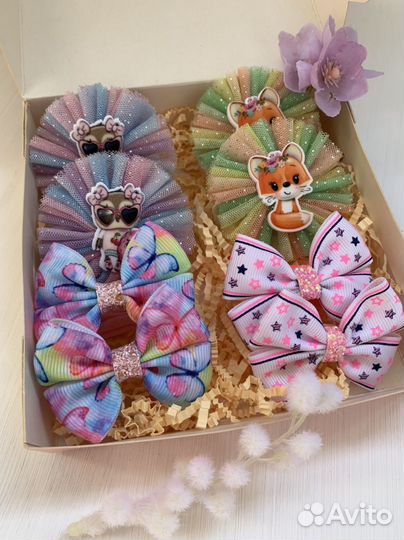 Бантики для волос, резинки, надобры бантиков