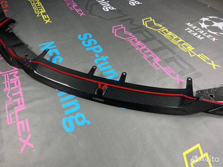Сплиттер на BMW G14 G15 G16 SQ style сухой карбон