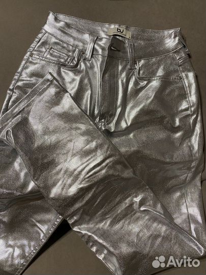 Джинсы металлик