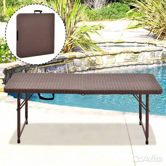 Стол складной для пикника 60*120 см ротанг