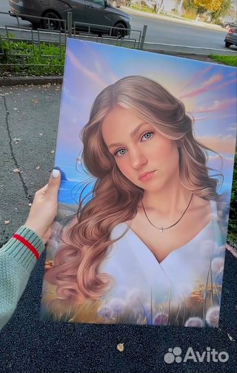 Портрет по фото на холсте за 1 день