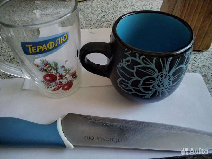 Ножи и 2 новые кружки