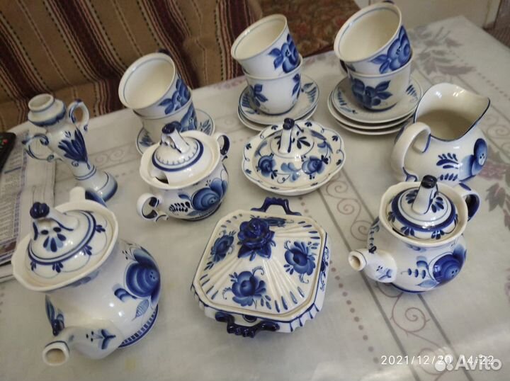 Сервиз чайный Гжель СССР любая гжель