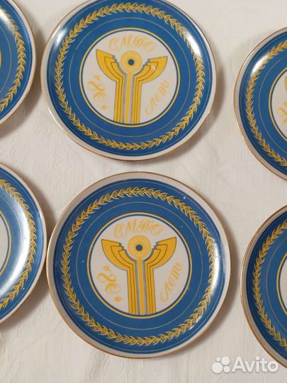 Посуда:Тарелки СССР 80лет смпо редкие, комплект