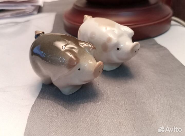 СССР Лфз Фарфоровые статуэтки Поросята Цена пары