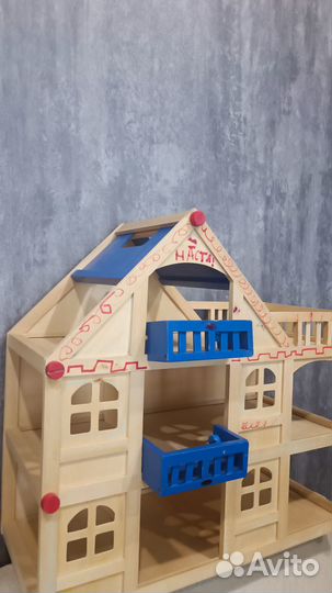 Детские игрушки Кукольный домик деревянный 3 этаж