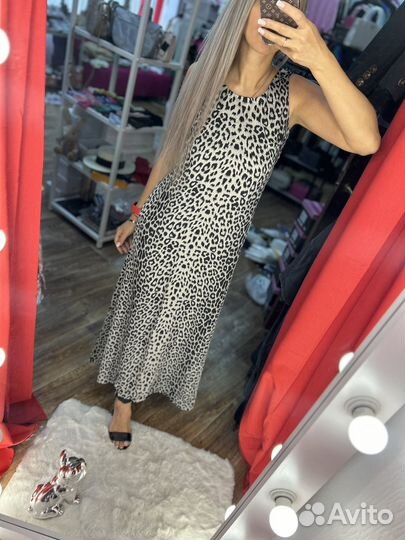 Платье леопард