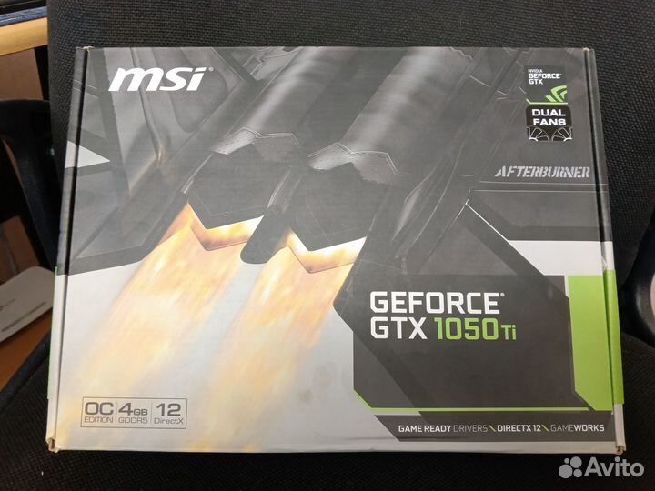 Видеокарта MSI GeForce GTX 1050 Ti OC 4gb