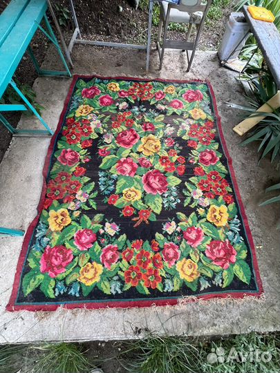 Ковёр ручной работы антиквариат 1950г старинный