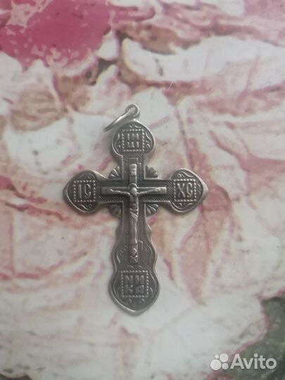 Крест серебро 925 проба. Распятие Христово