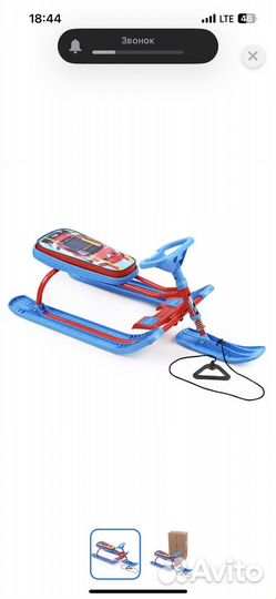 Детский снегокат Ника Тимка Спорт красный