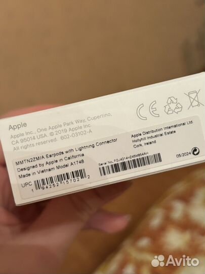 Наушники apple earpods lightning