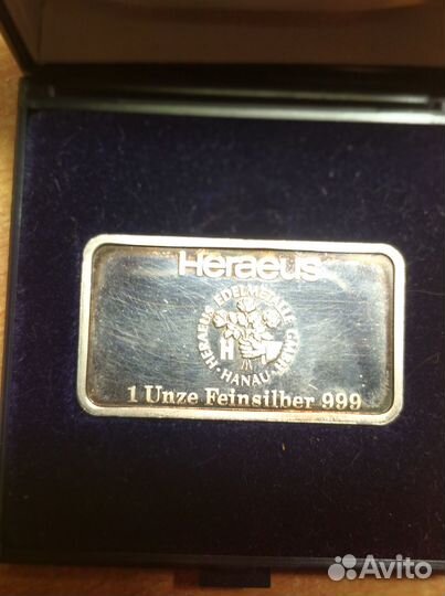 Монета серебренная, heraeus edelmetalle hanau