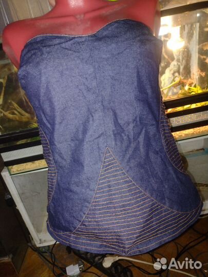 Топ р.46 джинсовый