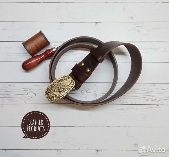 Мужской кожаный ремень ручной работы