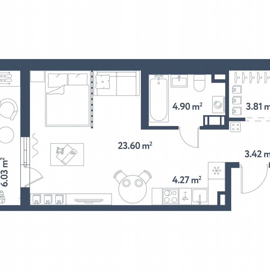 Квартира-студия, 43 м², 11/11 эт.