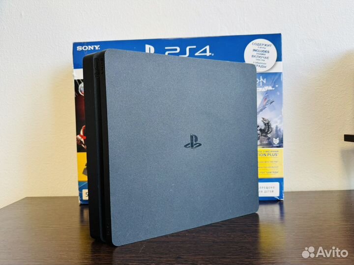 Игровая PS4 Slim 500 Гб с играми