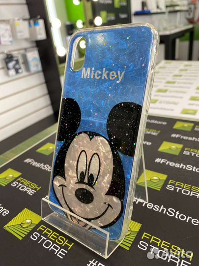 Чехол синий с Мики для iPhone X/Xs